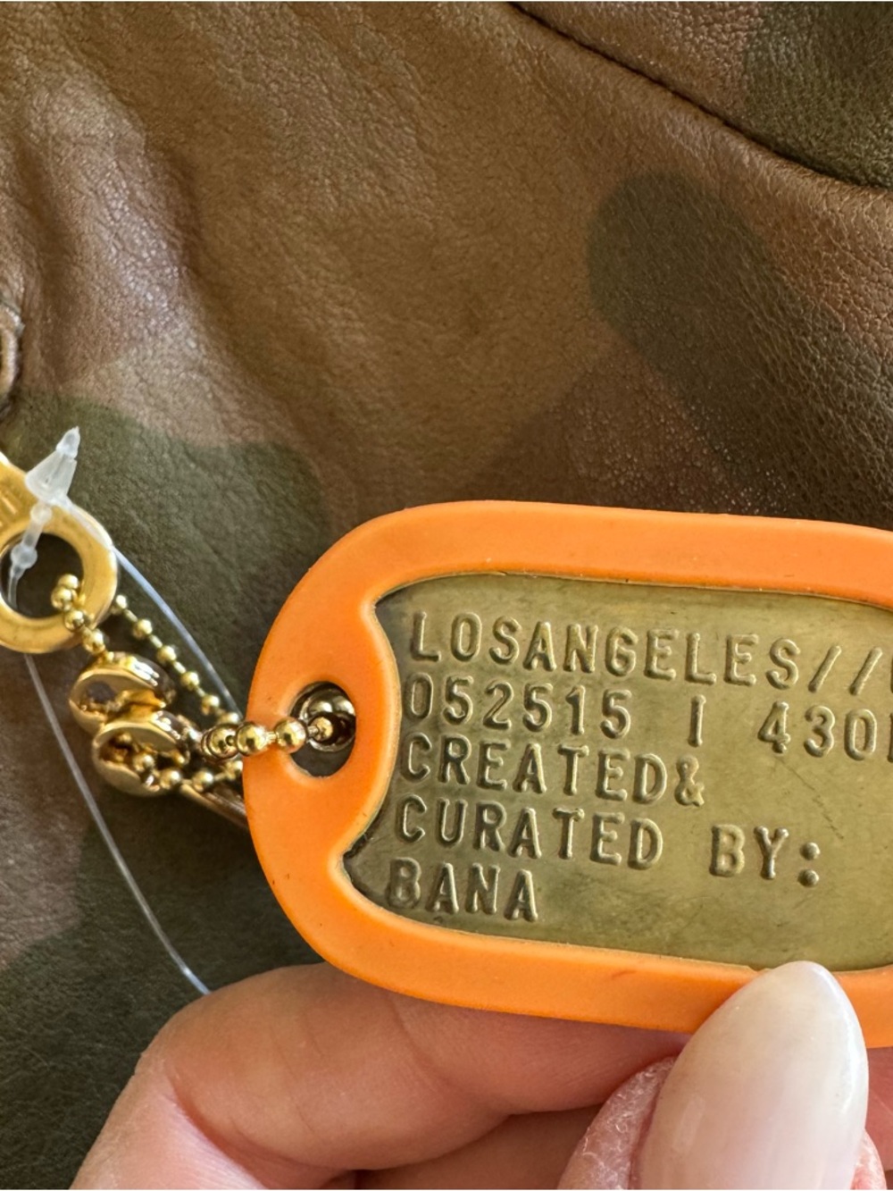 Camo Leather Moto Jacket with Gold Hardware from Kardashian closet/2022 or 2023 - Picture 5 of 11